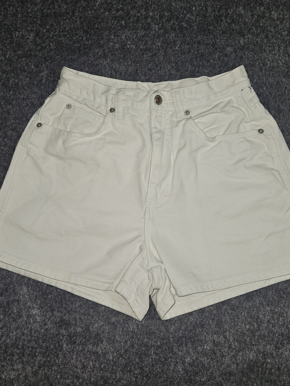 No Excuses Classic Vintage High-Rise White Women's Shorts